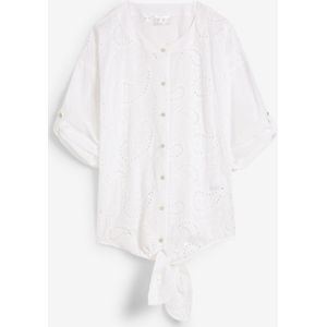 Licht transparante overhemdblouse met knoopdetail