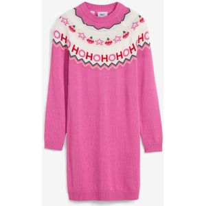 Meisjes gebreide jurk met kerstmotieven