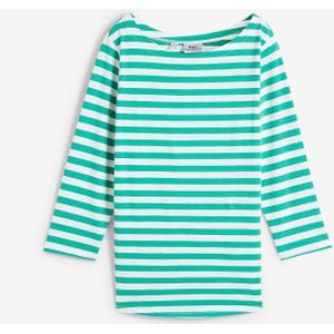 Shirt met 3/4 mouwen en boothals
