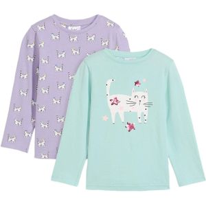 Meisjes longsleeve van biologisch katoen (set van 2)