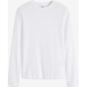 Geribde longsleeve van puur katoen