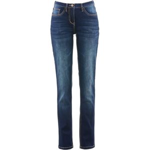 Straight stretch jeans, mid waist