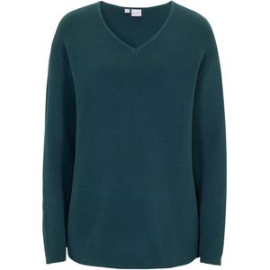 Essential geribde trui van milano knit met V-hals