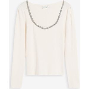 Fijn gebreide trui met sierdetail