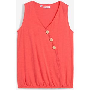 Katoenen top in wikkellook met elastiek