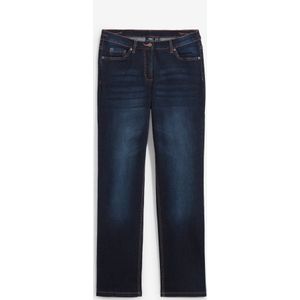 Katoenen mid waist jeans, straight