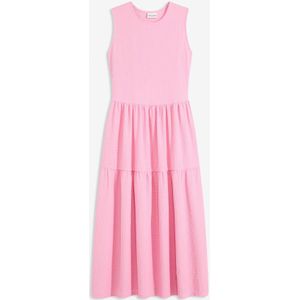 Midi-jurk van gestructureerde jersey met uitgesneden rug