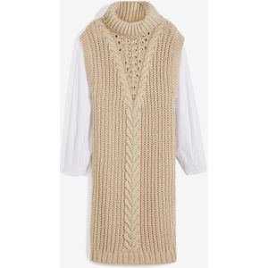 Gebreide jurk met blouse-inzet