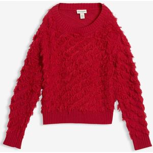 Grof gebreide trui met franjes