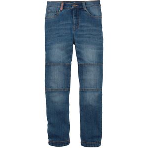 Stretch jeans met mid waist en verstevigde knieën, straight