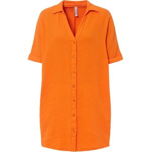 Lange, oversized blouse van mousseline