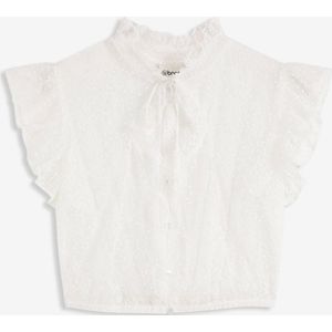 Dirndl blouse van delicate tule met stippenpatroon