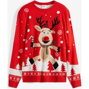 Fijn gebreide trui met kerstmotief