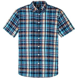 Seersucker overhemd van katoen met korte mouwen