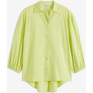 High-low blouse met ballonmouwen