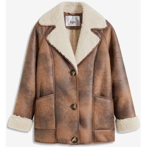 Oversized imitatie lammy coat