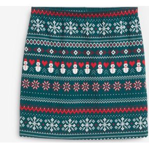 Minirok met Noors patroon van een katoen-elastan-mix
