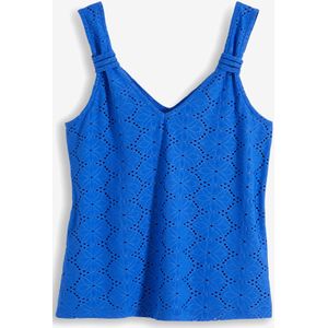 Top met broderie anglaise
