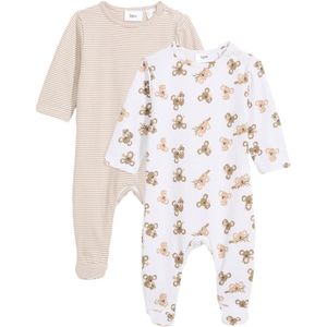 Baby pyjama onesie (set van 2) van biologisch katoen