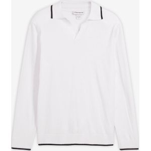 Fijngebreide trui met contrasterende details