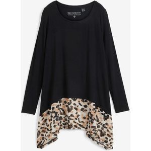 Puntig toelopend shirt met chiffon