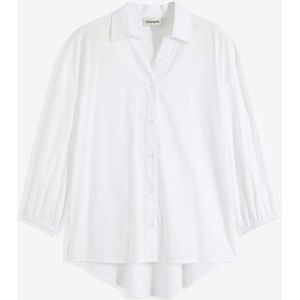 High-low blouse met ballonmouwen