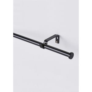 Venwemong Gordijnstang - Verstelbare Zwarte Gordijnroede 60-165 Cm, Tot 10 Kg Belastbaar, Complete Set Met Beugels En Eindstukken