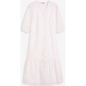 Midi jurk met broderie anglaise
