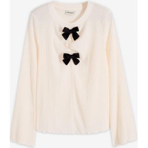 Longsleeve van gestructureerde crêpe