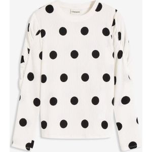 Longsleeve van gestructureerde crêpe