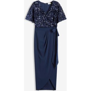 Maxi jurk met geborduurde pailletten