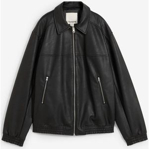 Oversized imitatieleren jas