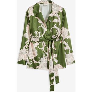 Gedessineerde blouse met satijn