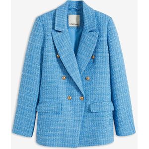 Bouclé blazer met dubbele knoopsluiting