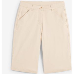 Knielange, katoenen bermuda met utility details