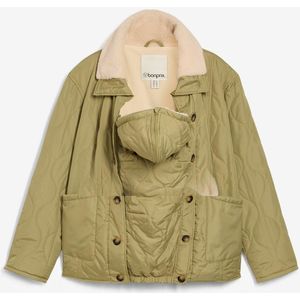 3-in-1 lichte zwangerschapsjas met teddyvoering en draagzak