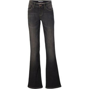 Bootcut comfort stretch jeans, mid waist