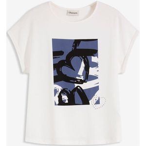 Shirt met viscose en glanzende steentjes