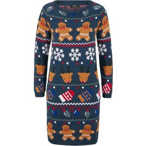 Gebreide jurk met kerstmotieven
