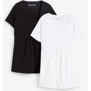 2-in-1 zwangerschapsshirt / voedingsshirt (set van 2)