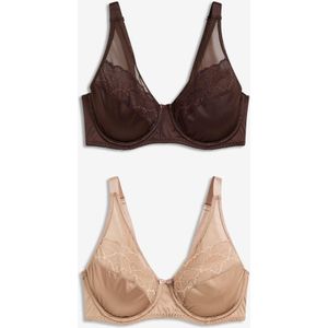 Beugel bh met glanzend effect (set van 2)