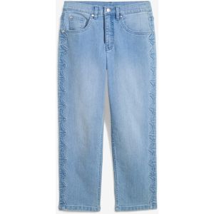 Capri jeans met sierstiksels