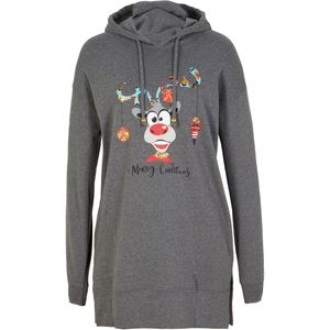 Lange hoodie met zijsplitten