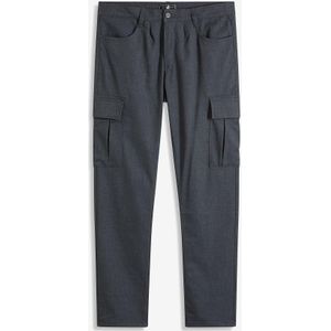 Regular fit cargo broek van flanel met bandplooien, straight