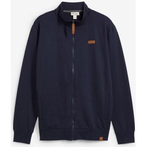 Sweatvest met opstaande kraag en imitatieleren details