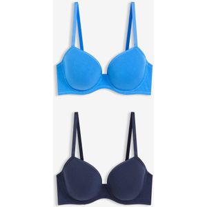 Voorgevormde bh met beugels en biologisch katoen (set van 2)