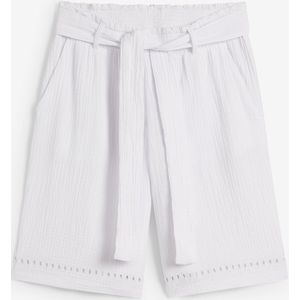 Mousseline bermuda met broderie anglaise