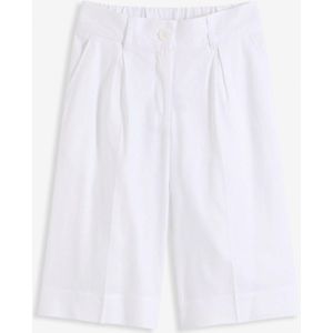 Wijde bermuda van een luchtige linnenmix