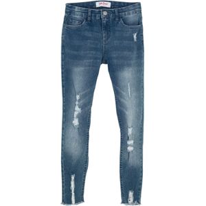 Meisjes skinny jeans met used effect