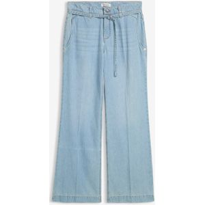 Wide leg jeans mid waist met riem